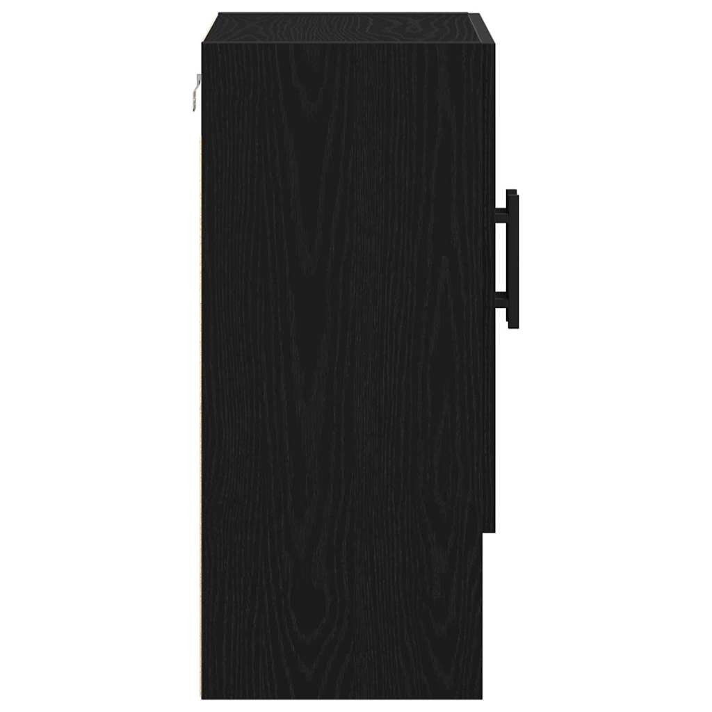 Wandmontierter Schrank Schwarz Eichen-Optik 60 x 31 x 70 cm