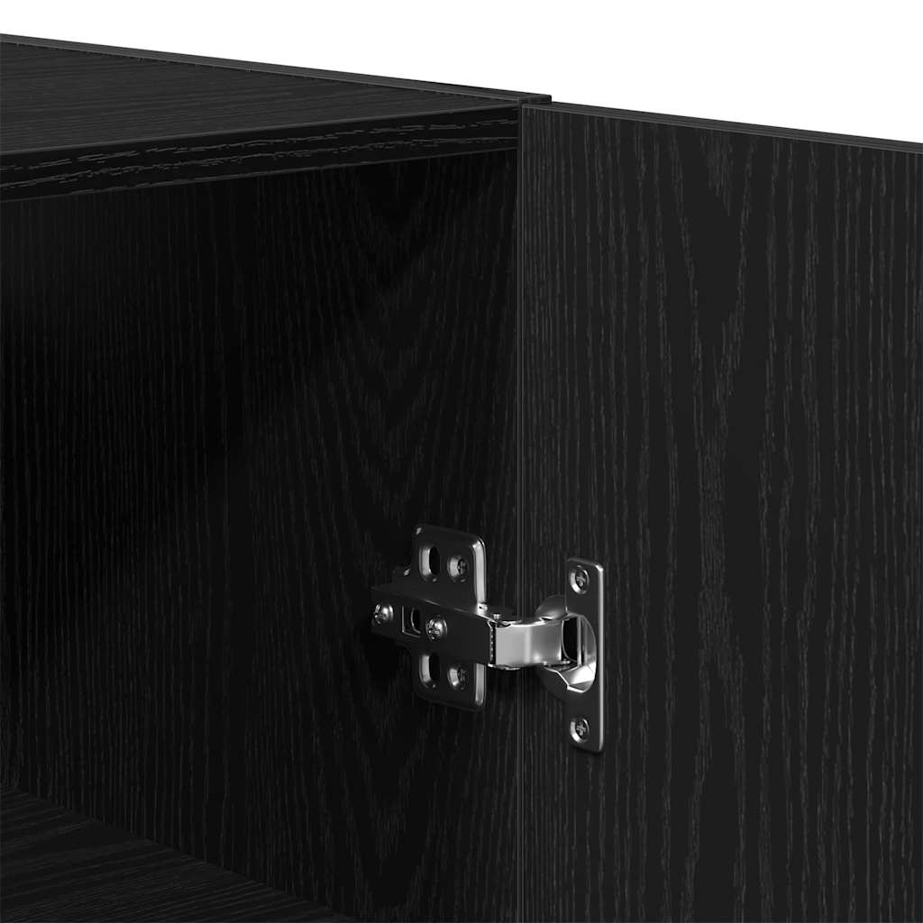 Wandmontierter Schrank Schwarz Eichen-Optik 60 x 31 x 70 cm