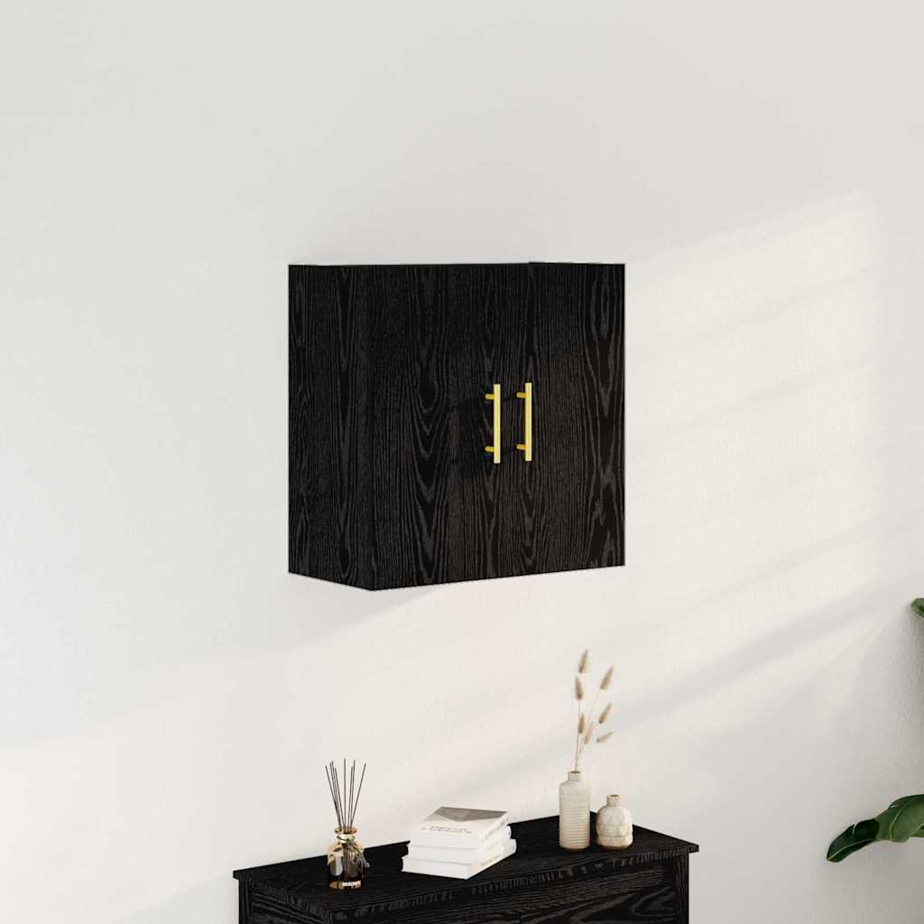 Wandmontierter Schrank Schwarz Eichen-Optik 60 x 31 x 70 cm