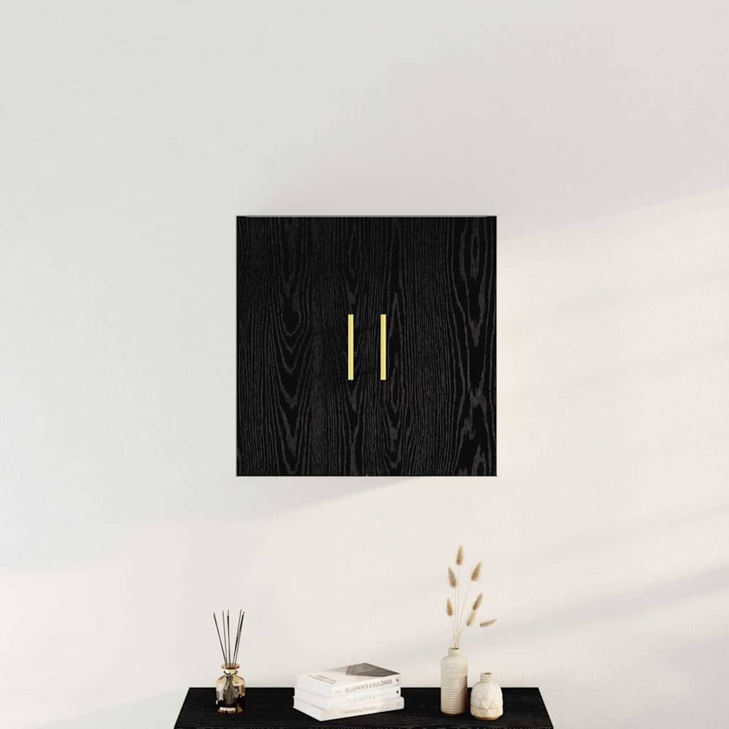Wandmontierter Schrank Schwarz Eichen-Optik 60 x 31 x 70 cm