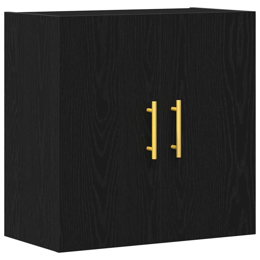 Wandmontierter Schrank Schwarz Eichen-Optik 60 x 31 x 70 cm