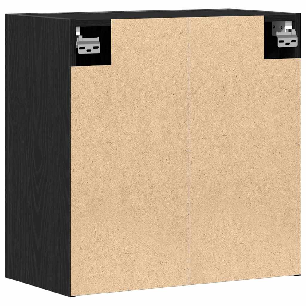 Wandmontierter Schrank Schwarz Eichen-Optik 60 x 31 x 70 cm