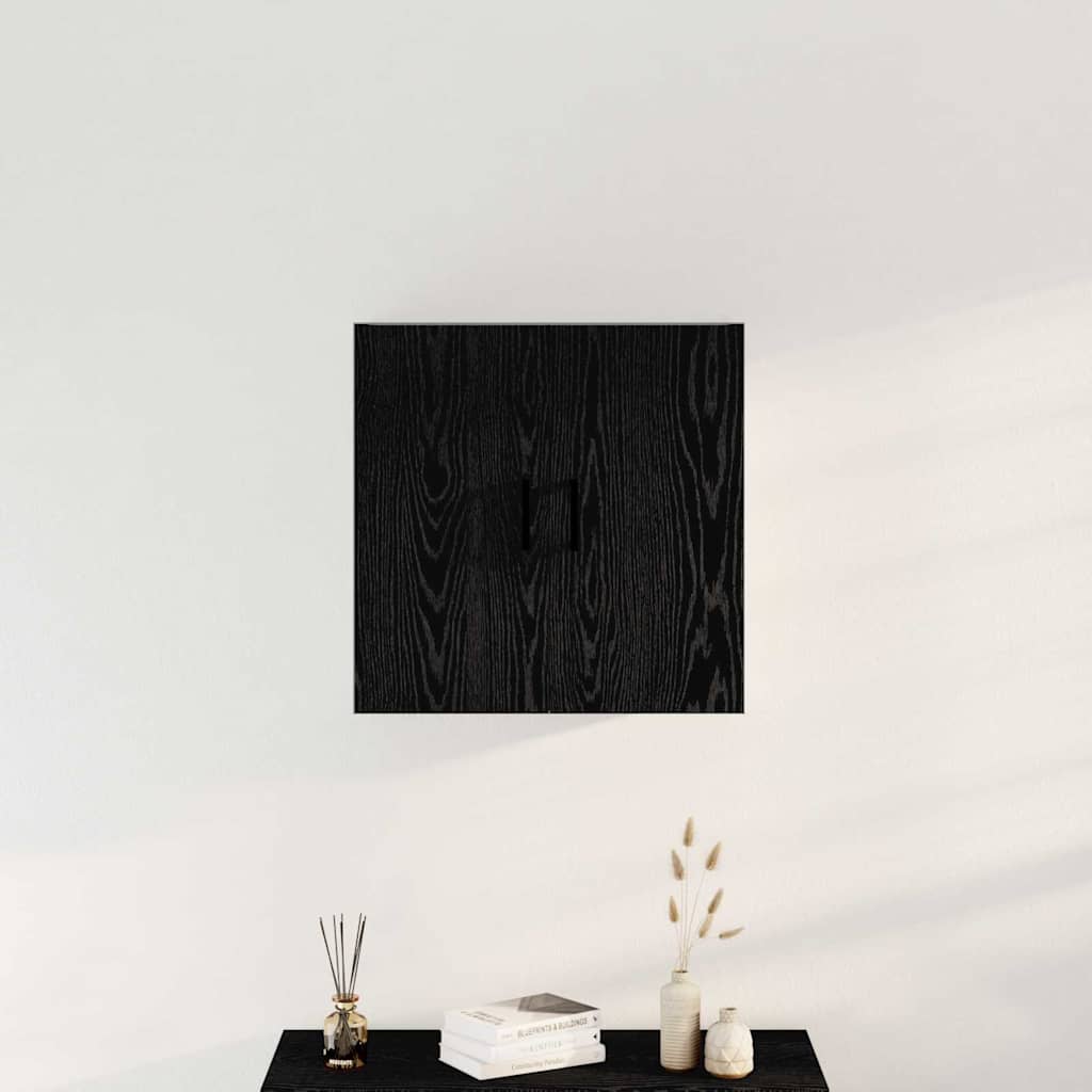 Wandmontierter Schrank Schwarz Eichen-Optik 60 x 31 x 60 cm