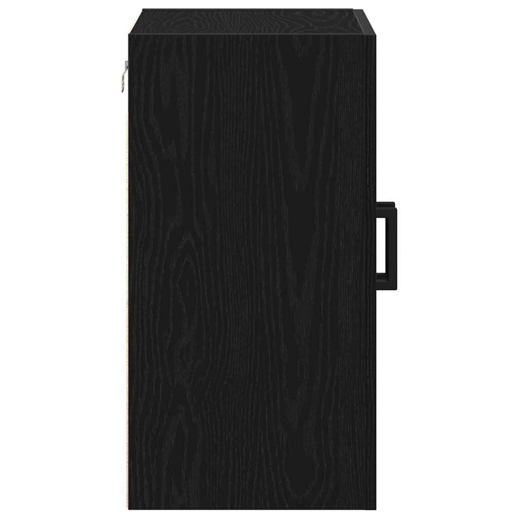 Wandmontierter Schrank Schwarz Eichen-Optik 60 x 31 x 60 cm