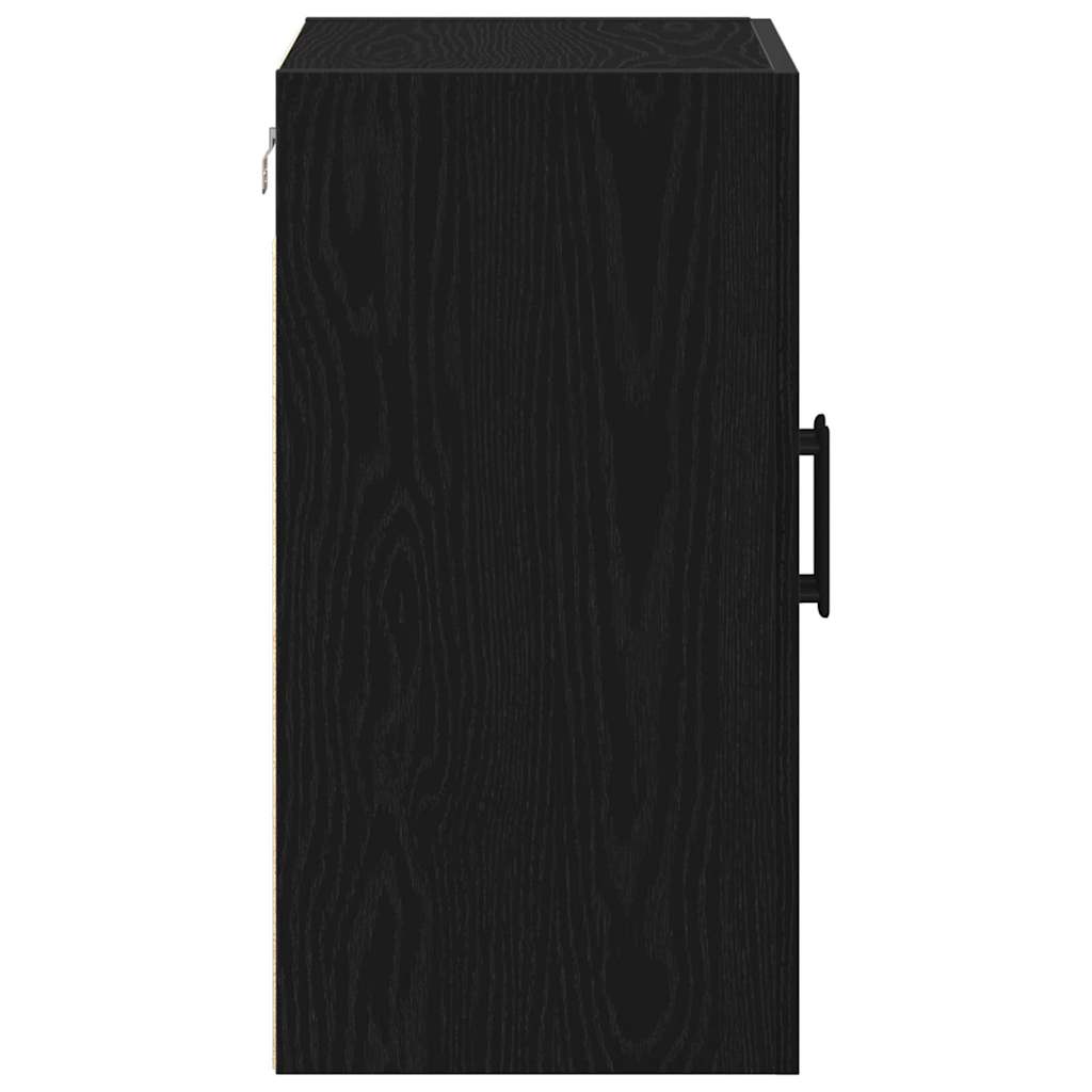 Wandmontierter Schrank Schwarz Eichen-Optik 60 x 31 x 60 cm