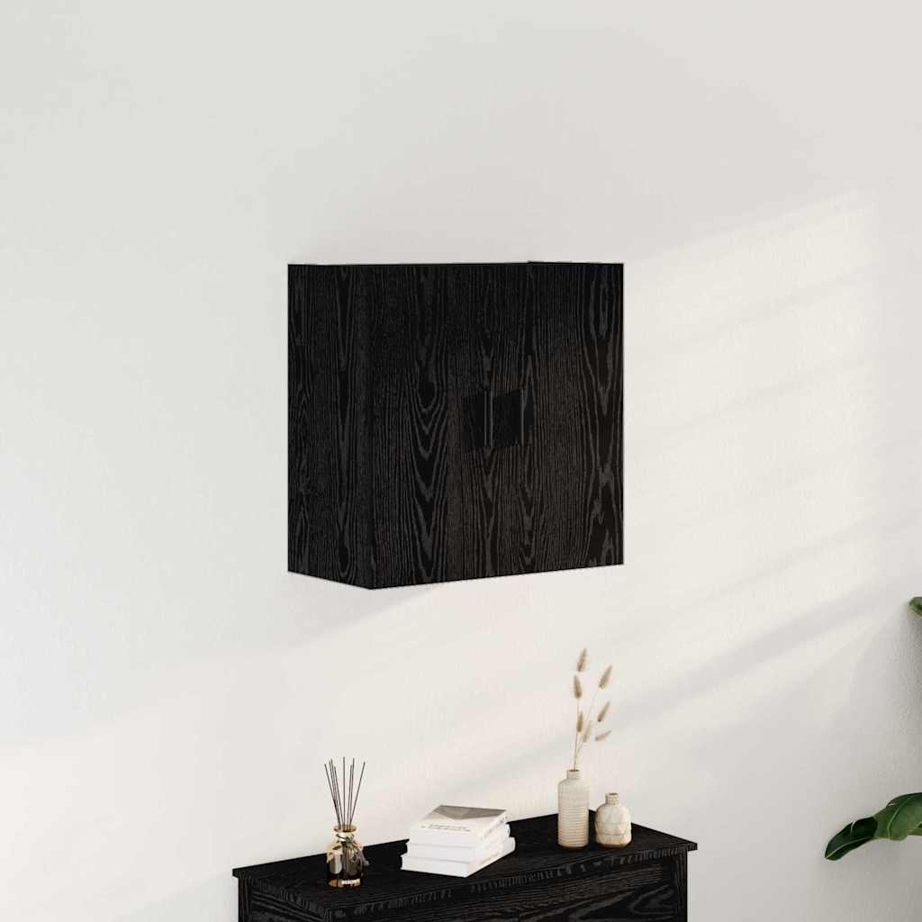 Wandmontierter Schrank Schwarz Eichen-Optik 60 x 31 x 60 cm