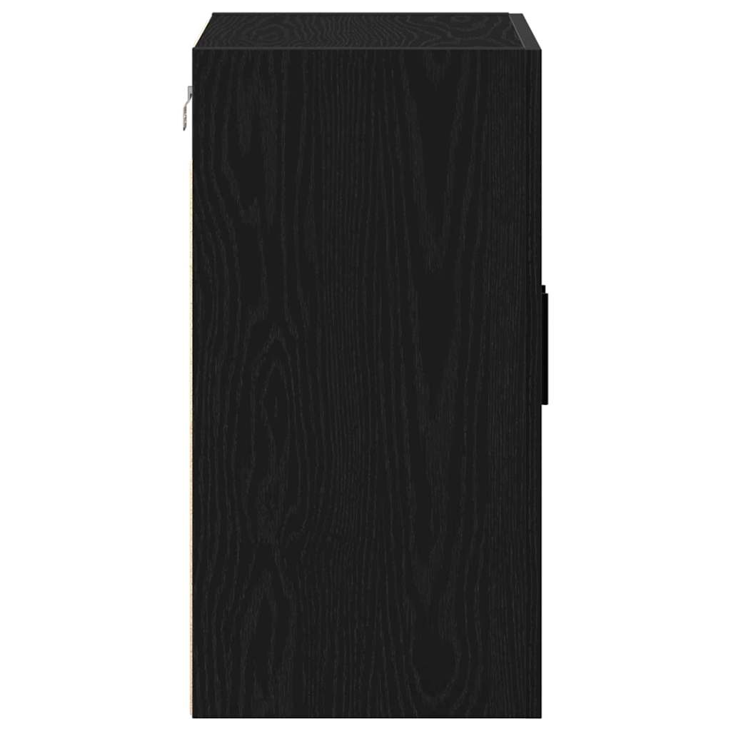 Wandmontierter Schrank Schwarz Eichen-Optik 60 x 31 x 60 cm