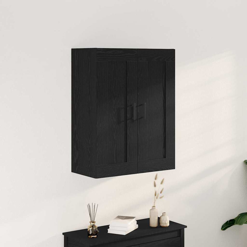 Wandmontierter Schrank Schwarz Eichen-Optik 69,5 x 34 x 90 cm