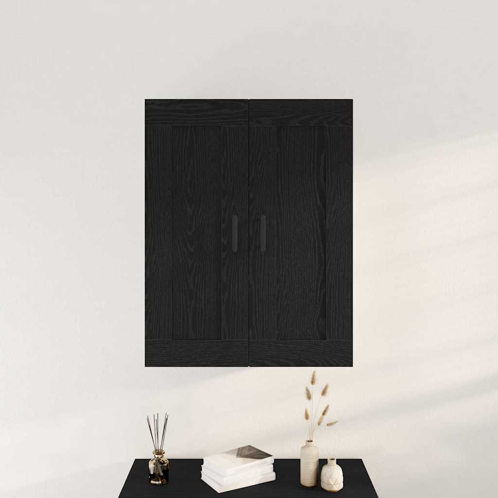 Wandmontierter Schrank Schwarz Eichen-Optik 69,5 x 34 x 90 cm