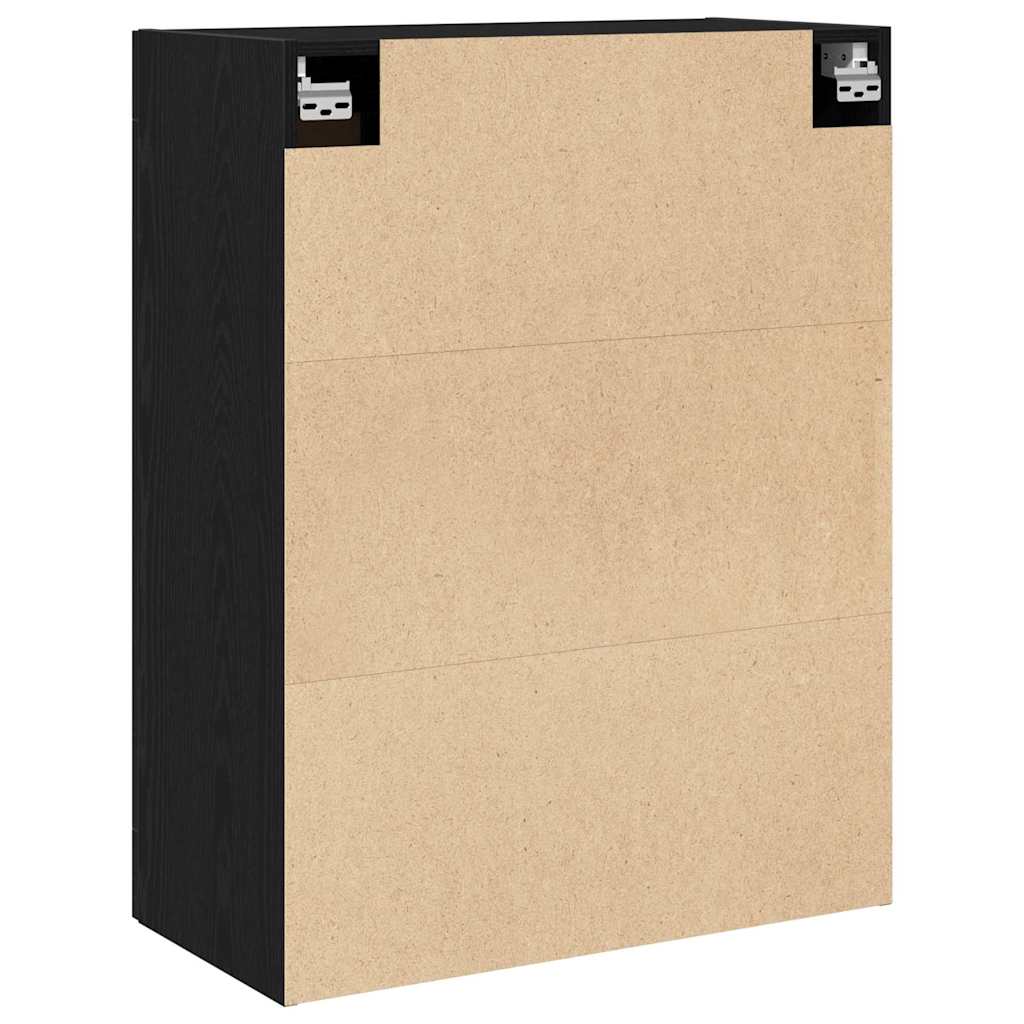 Wandmontierter Schrank Schwarz Eichen-Optik 69,5 x 34 x 90 cm