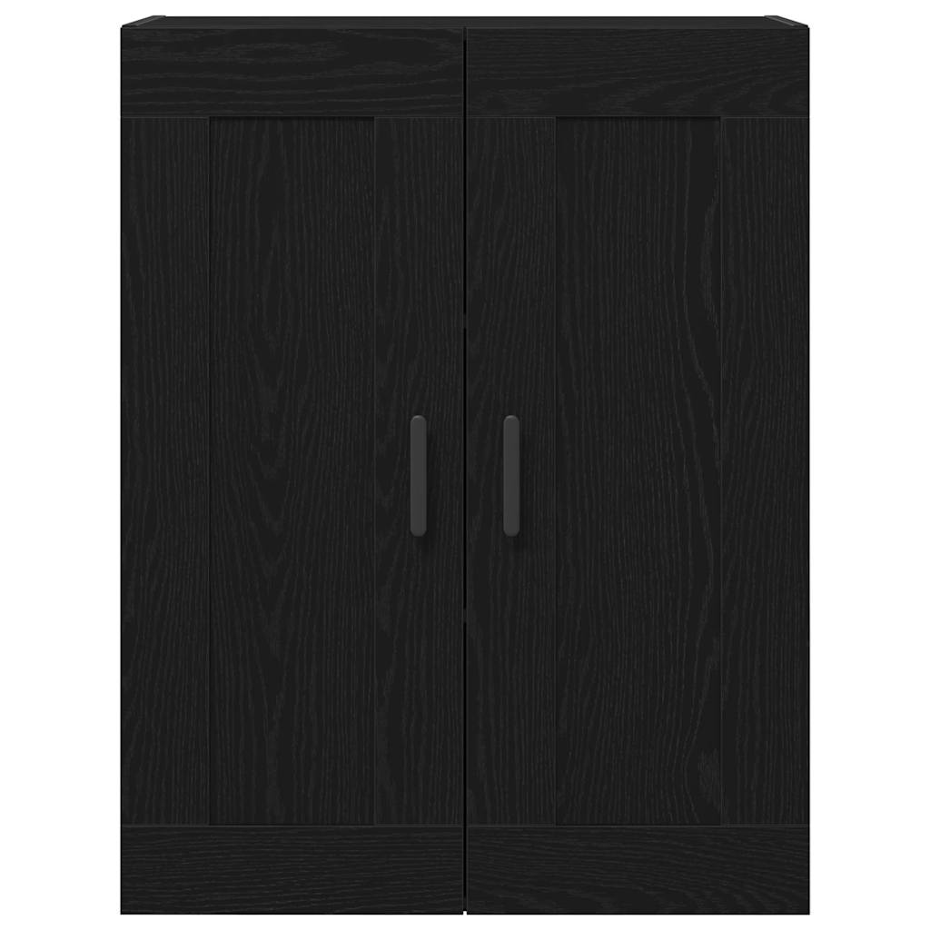 Wandmontierter Schrank Schwarz Eichen-Optik 69,5 x 34 x 90 cm