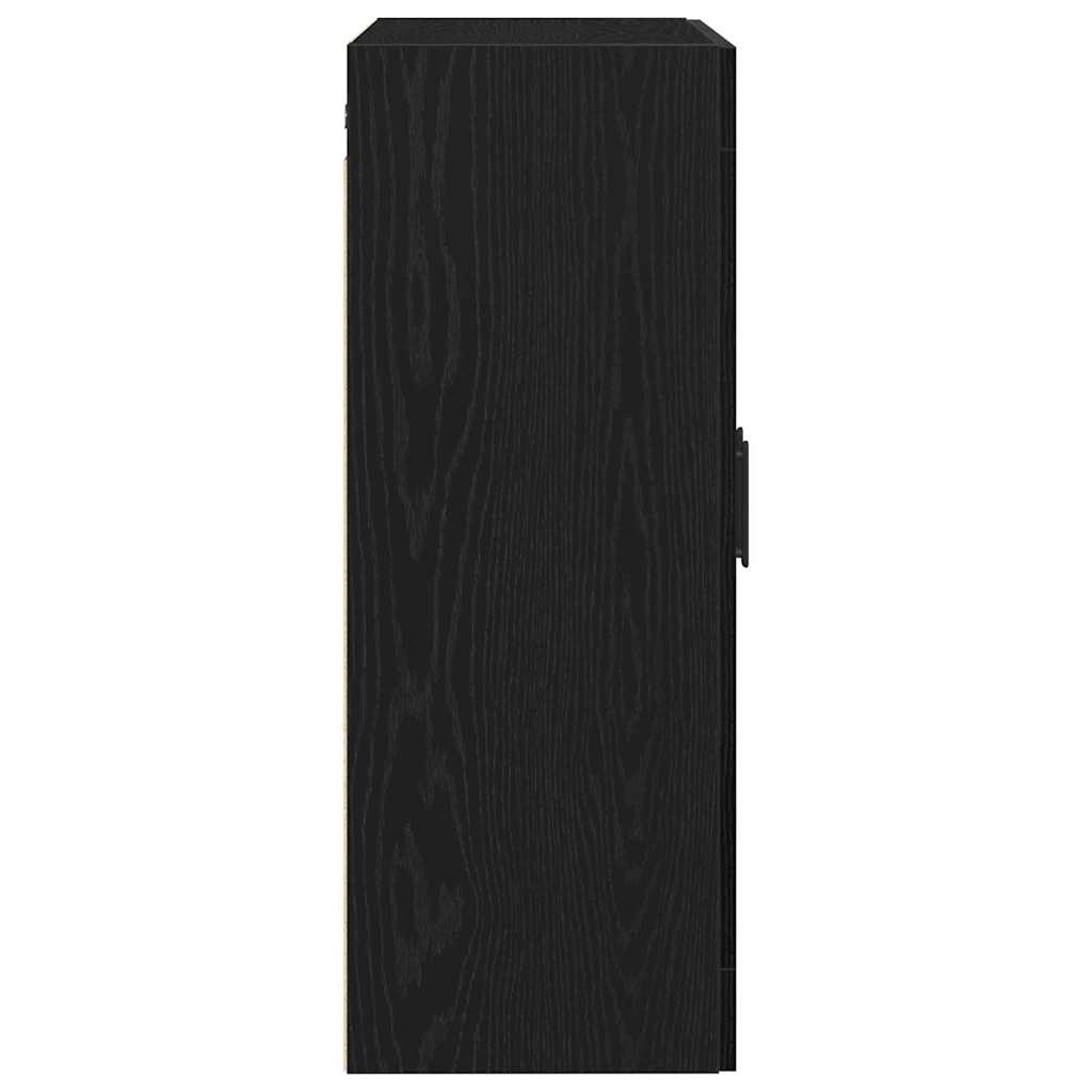 Wandmontierter Schrank Schwarz Eichen-Optik 69,5 x 34 x 90 cm