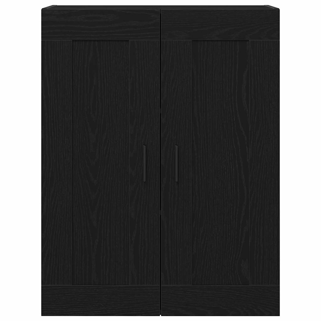 Wandmontierter Schrank Schwarz Eichen-Optik 69,5 x 34 x 90 cm