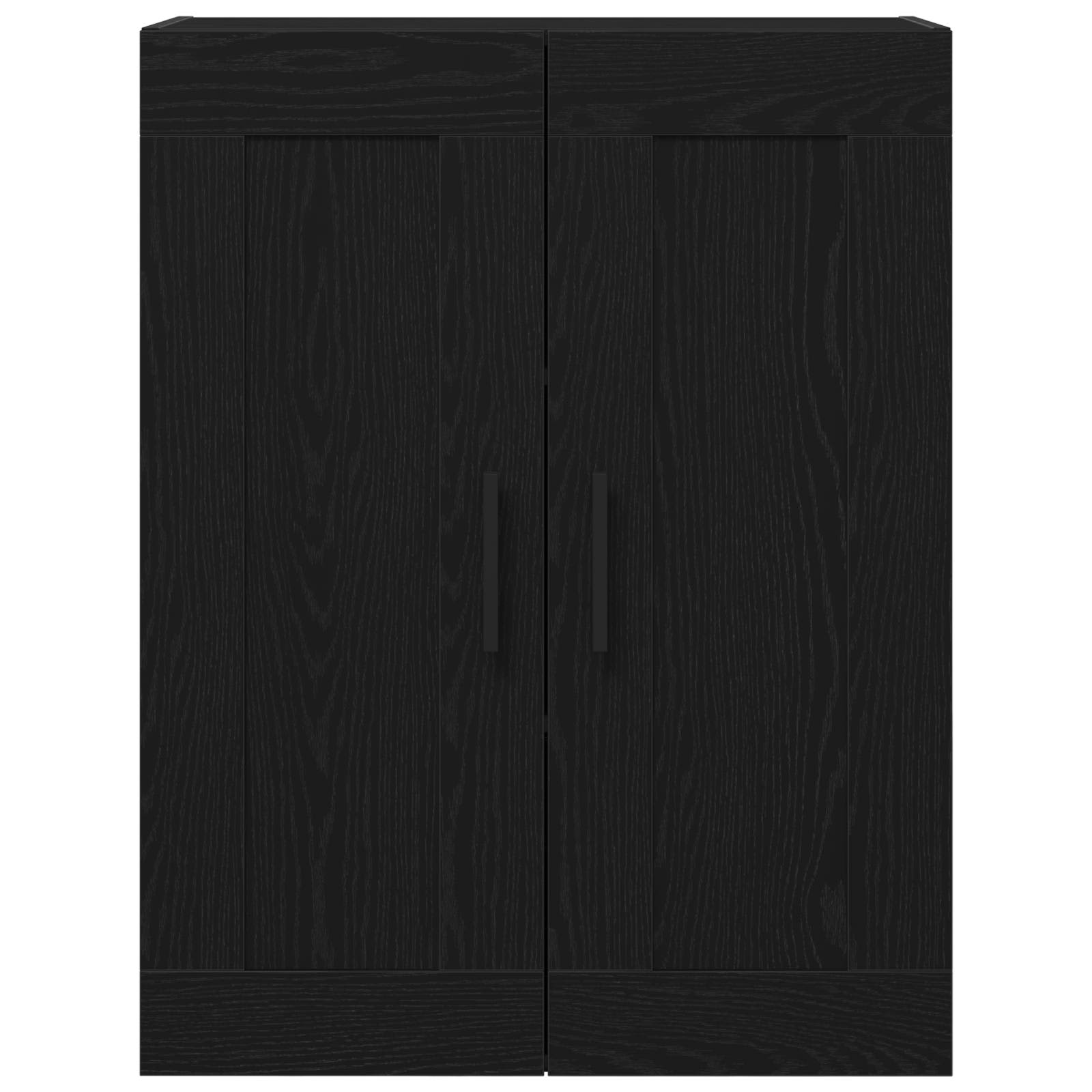 Wandmontierter Schrank Schwarz Eichen-Optik 69,5 x 34 x 90 cm