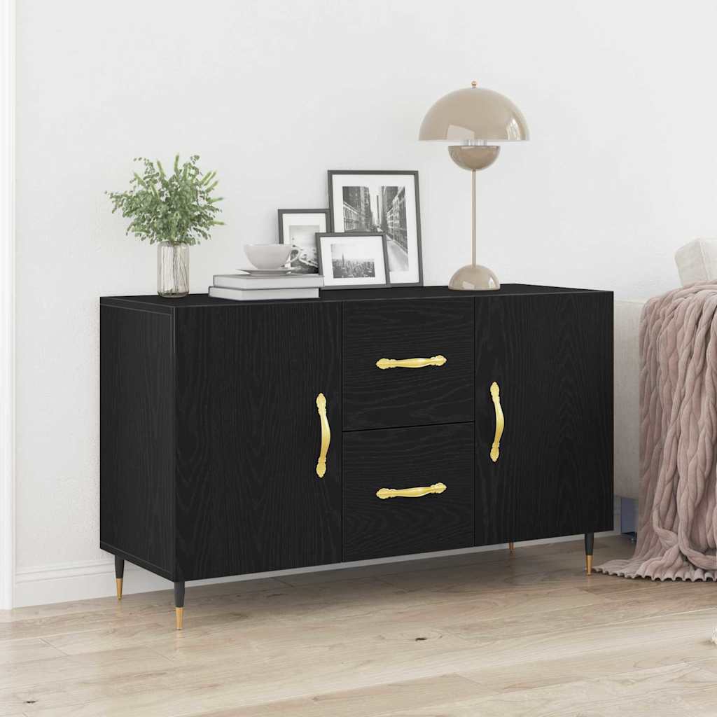 Sideboard Schwarz Eichen-Optik 100 x 36 x 60 cm Holzwerkstoff
