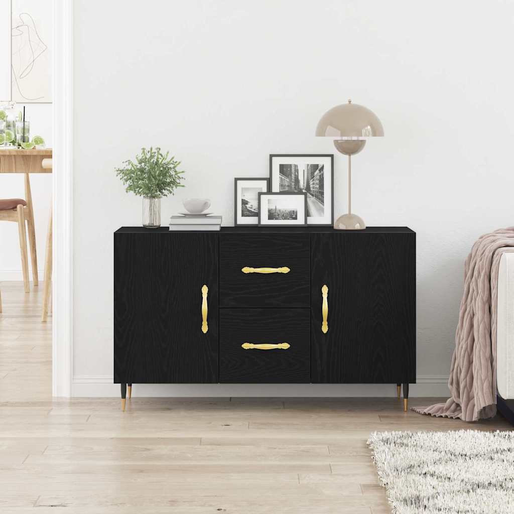 Sideboard Schwarz Eichen-Optik 100 x 36 x 60 cm Holzwerkstoff