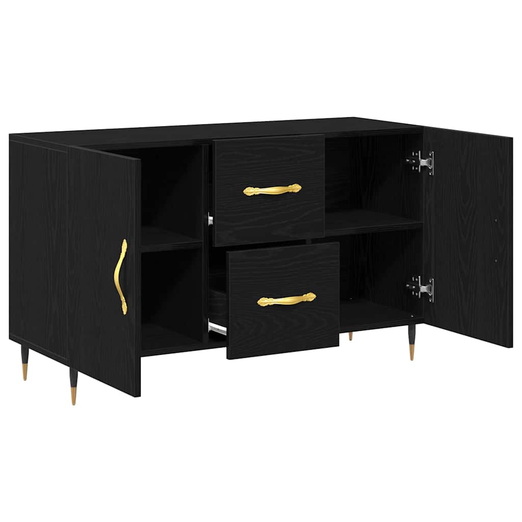 Sideboard Schwarz Eichen-Optik 100 x 36 x 60 cm Holzwerkstoff