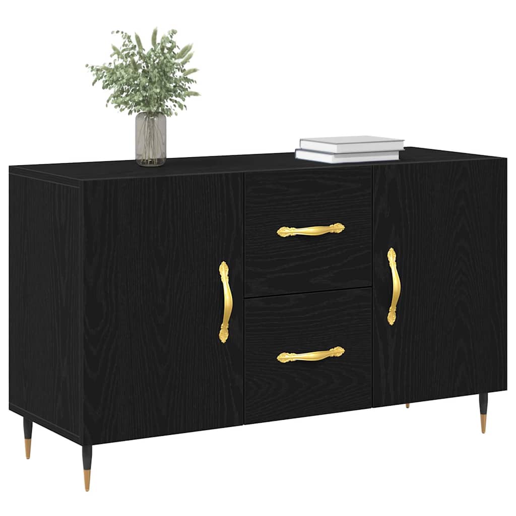 Sideboard Schwarz Eichen-Optik 100 x 36 x 60 cm Holzwerkstoff