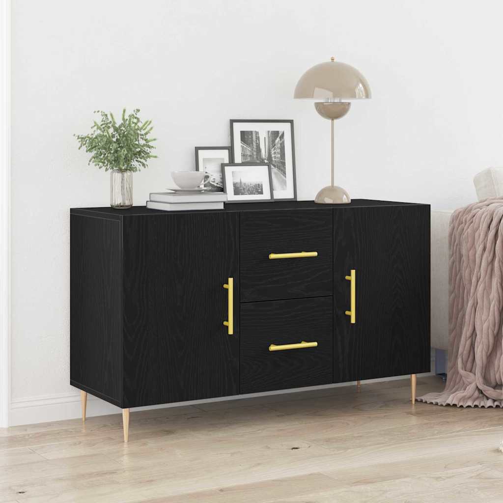 Sideboard Schwarz Eichen-Optik 100 x 36 x 60 cm Holzwerkstoff
