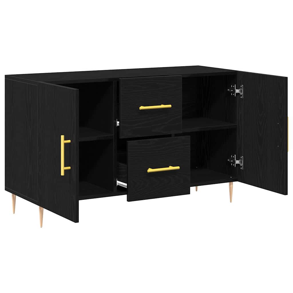 Sideboard Schwarz Eichen-Optik 100 x 36 x 60 cm Holzwerkstoff