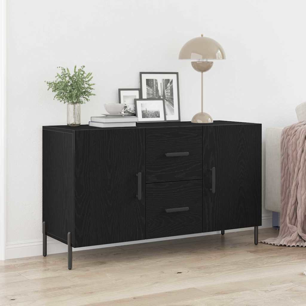 Sideboard Schwarz Eichen-Optik 100 x 36 x 60 cm Holzwerkstoff