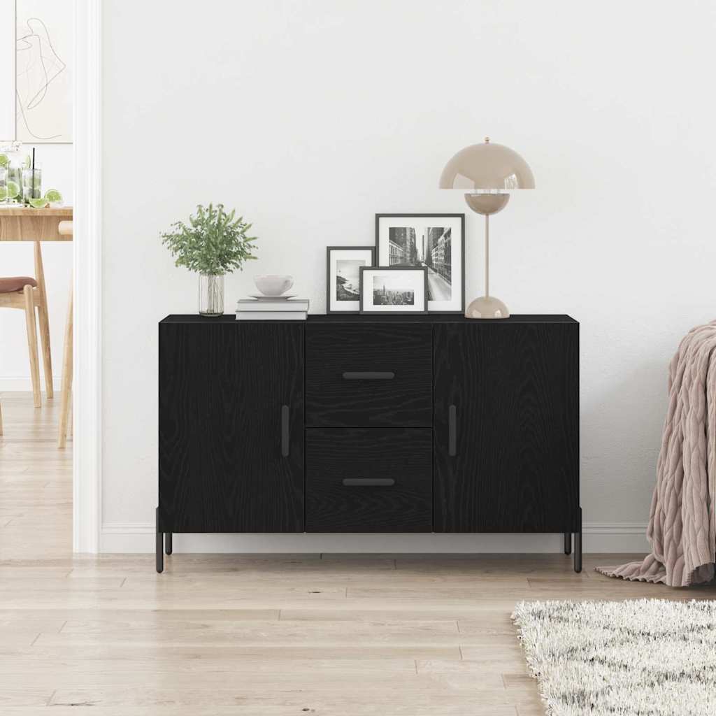 Sideboard Schwarz Eichen-Optik 100 x 36 x 60 cm Holzwerkstoff