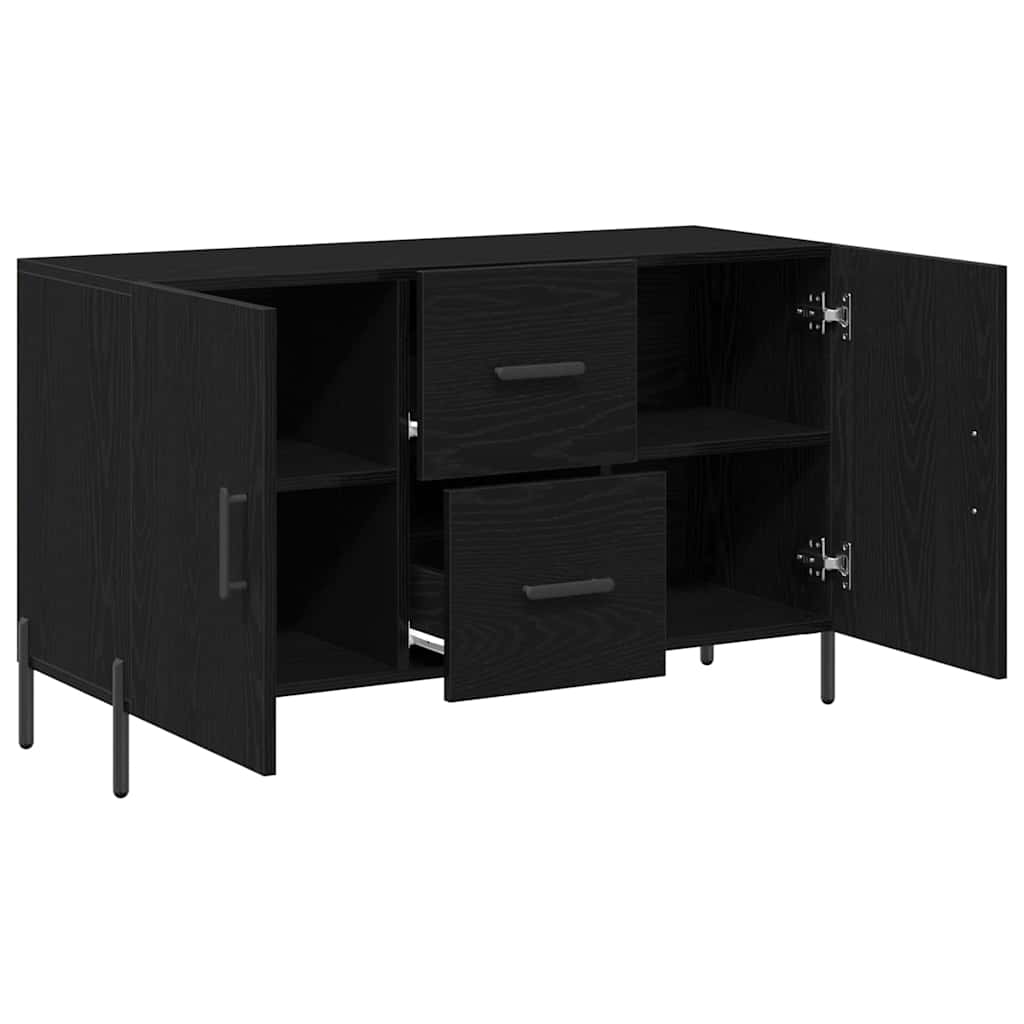 Sideboard Schwarz Eichen-Optik 100 x 36 x 60 cm Holzwerkstoff