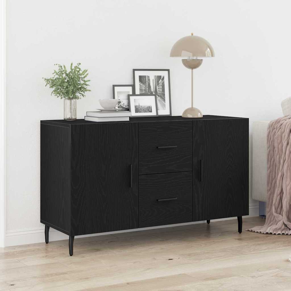 Sideboard Schwarz Eichen-Optik 100 x 36 x 60 cm Holzwerkstoff