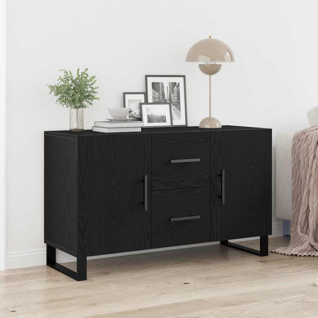 Sideboard Schwarz Eichen-Optik 100 x 36 x 60 cm Holzwerkstoff