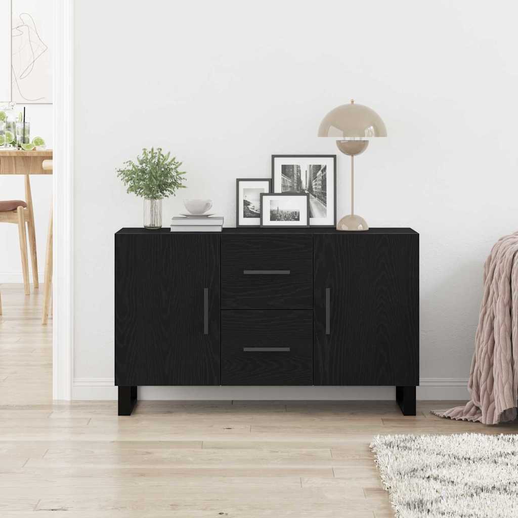 Sideboard Schwarz Eichen-Optik 100 x 36 x 60 cm Holzwerkstoff