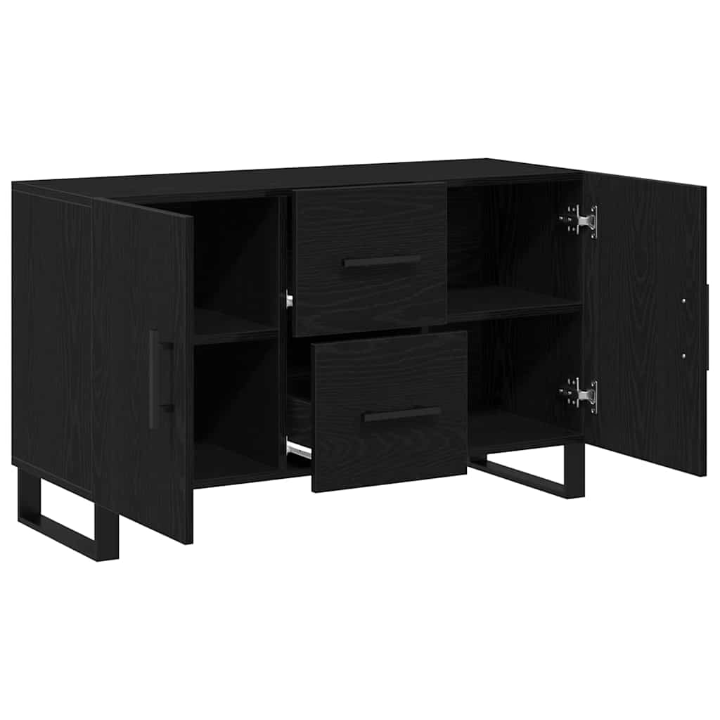 Sideboard Schwarz Eichen-Optik 100 x 36 x 60 cm Holzwerkstoff