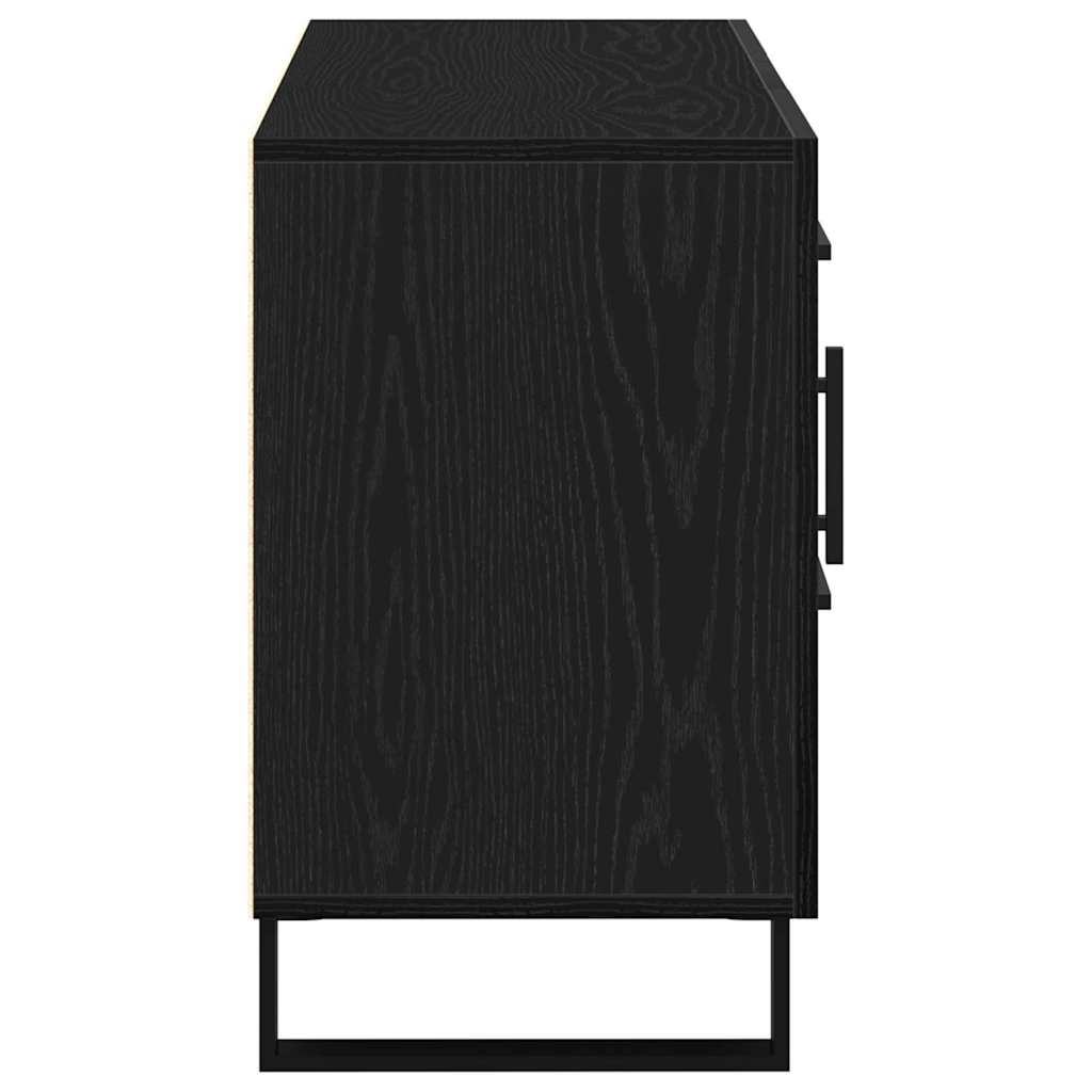 Sideboard Schwarz Eichen-Optik 100 x 36 x 60 cm Holzwerkstoff