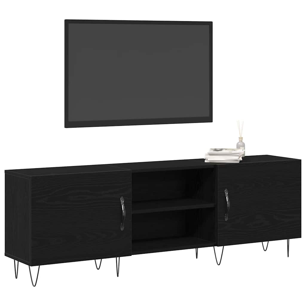 TV-Schrankset Schwarz Eichen-Optik 150 x 30 x 50 cm