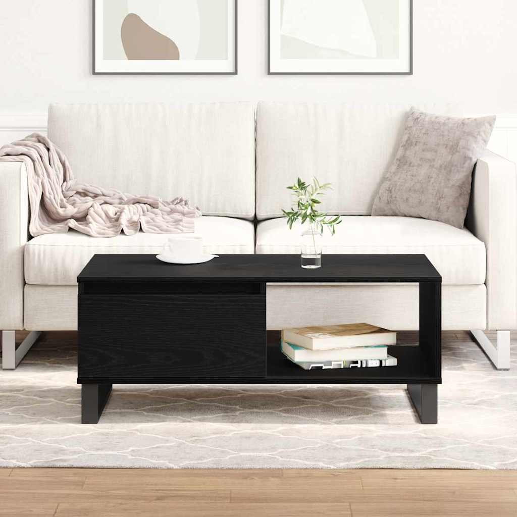 Couchtisch Schwarz Eichen-Optik 90 x 50 x 36,5 cm Holzwerkstoff