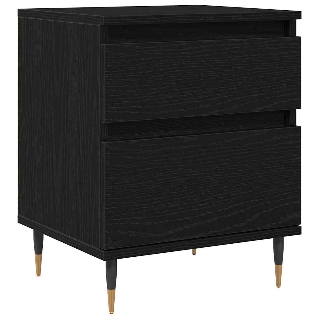 Nachttisch 2 pcs Schwarz Eichen-Optik 40 x 35 x 50 cm