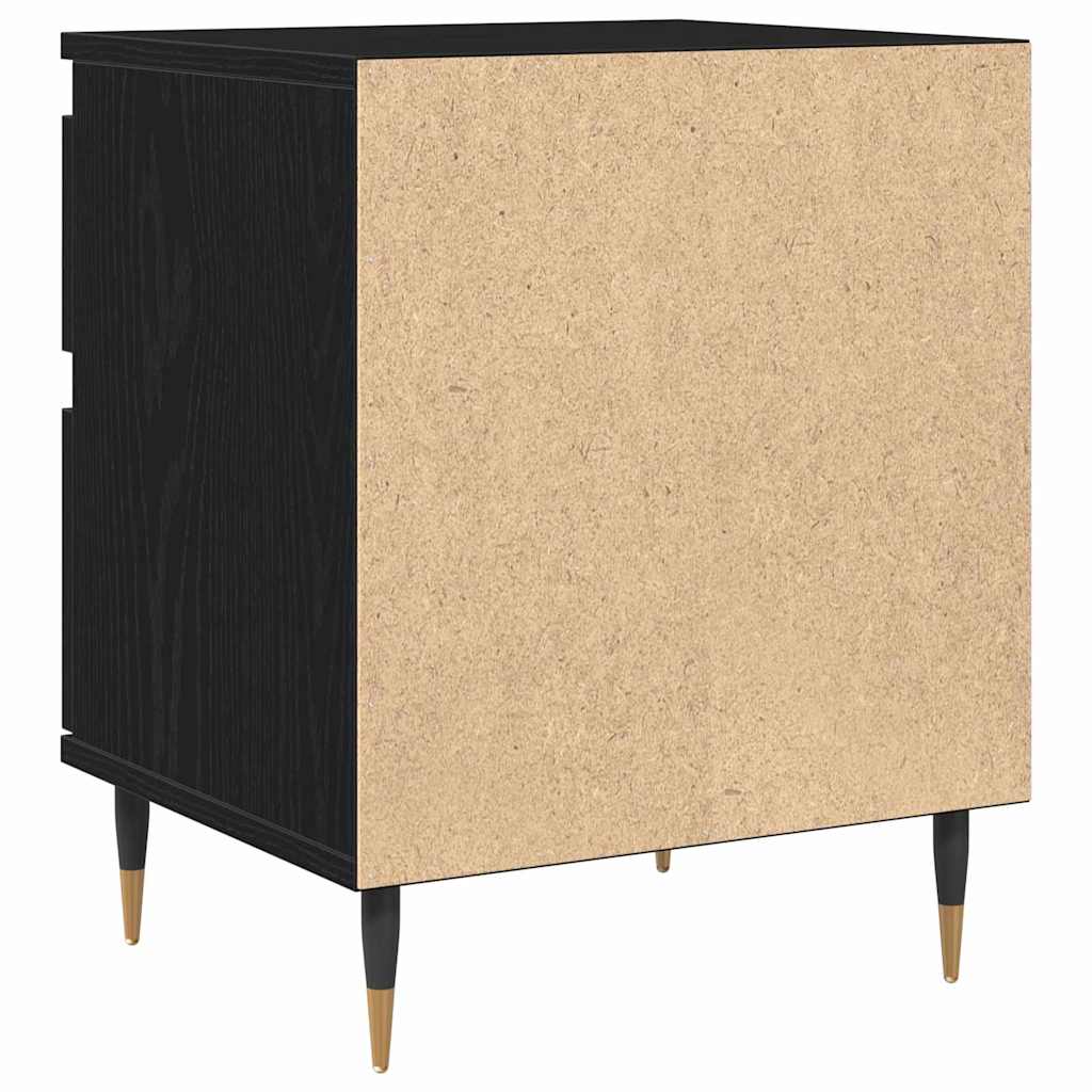 Nachttisch 2 pcs Schwarz Eichen-Optik 40 x 35 x 50 cm