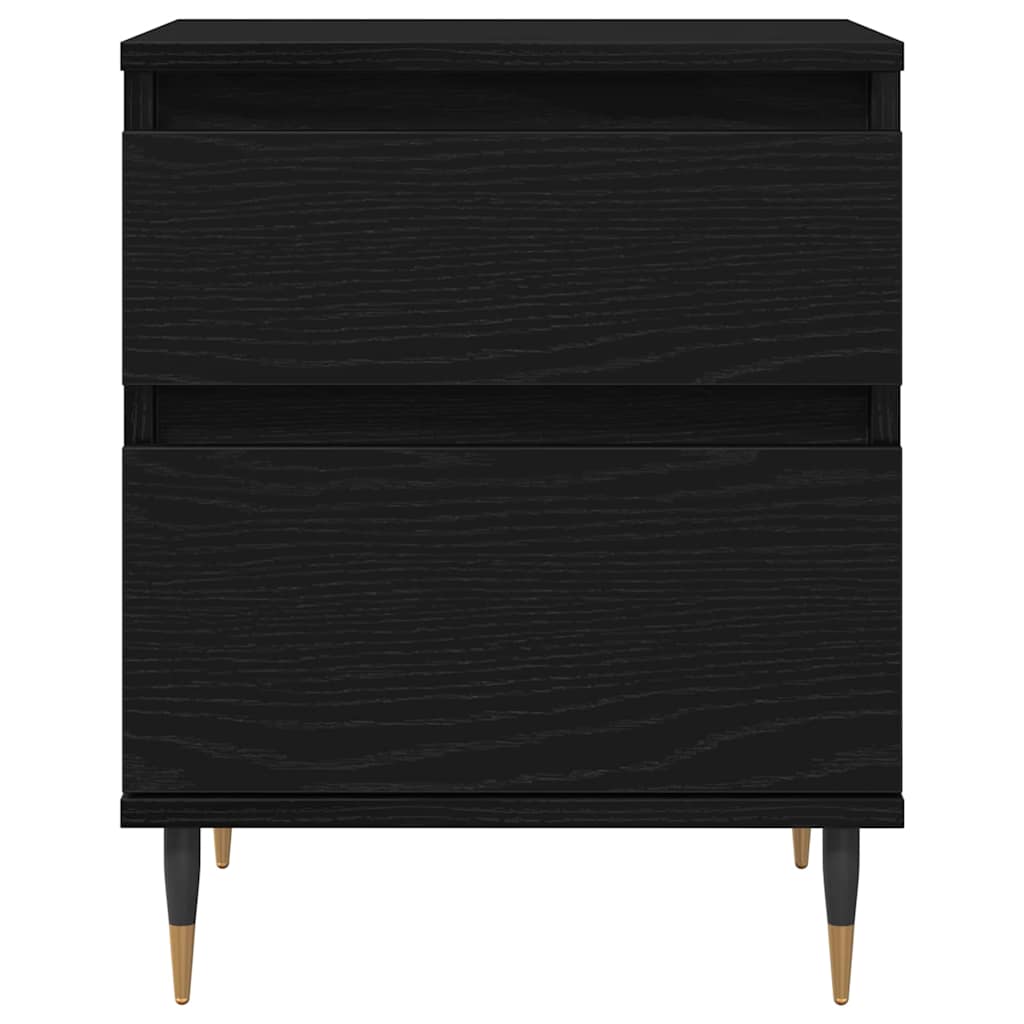 Nachttisch 2 pcs Schwarz Eichen-Optik 40 x 35 x 50 cm