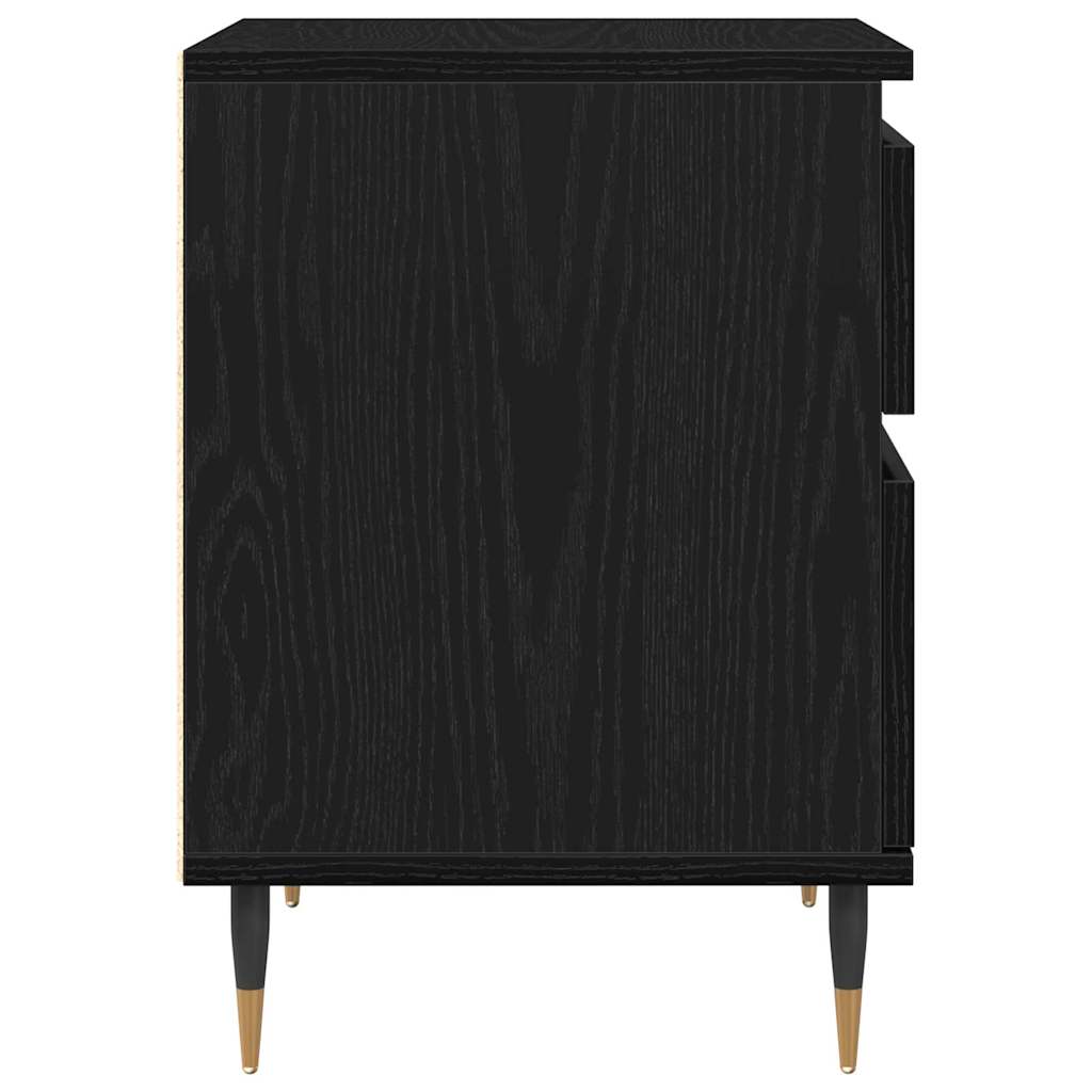 Nachttisch 2 pcs Schwarz Eichen-Optik 40 x 35 x 50 cm