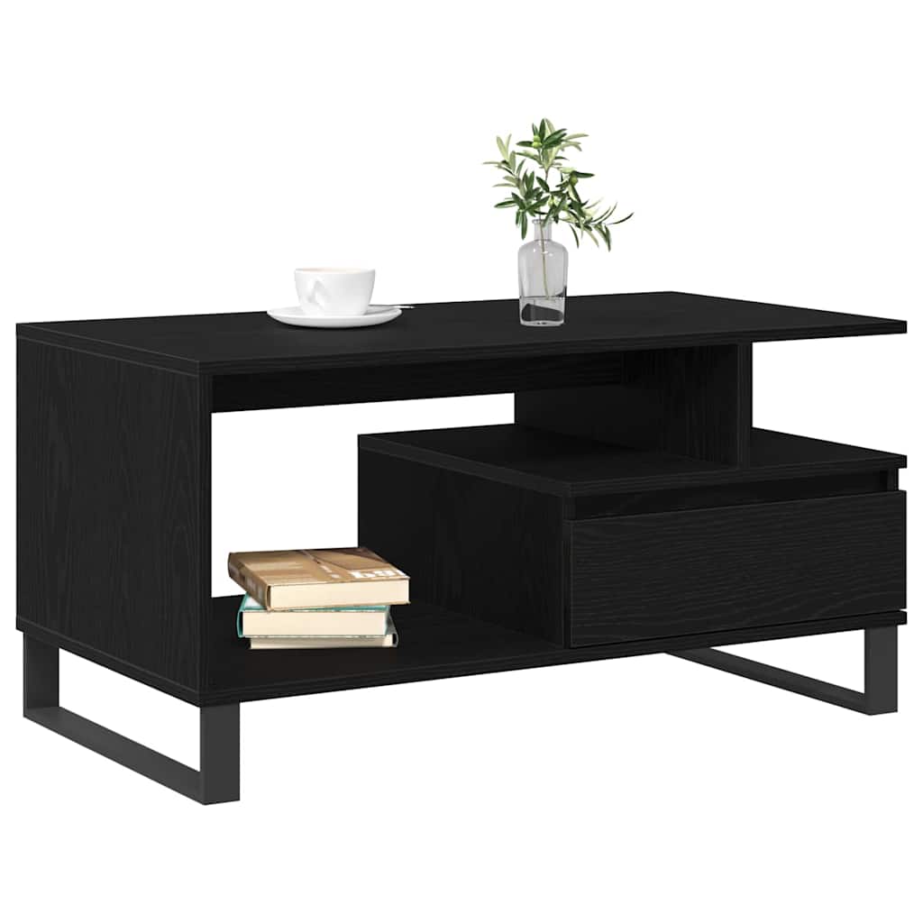 Couchtisch Schwarz Eichen-Optik 90 x 49 x 45 cm Holzwerkstoff