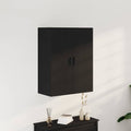 Wandmontierter Schrank Schwarz Eichen-Optik 69,5 x 34 x 180 cm