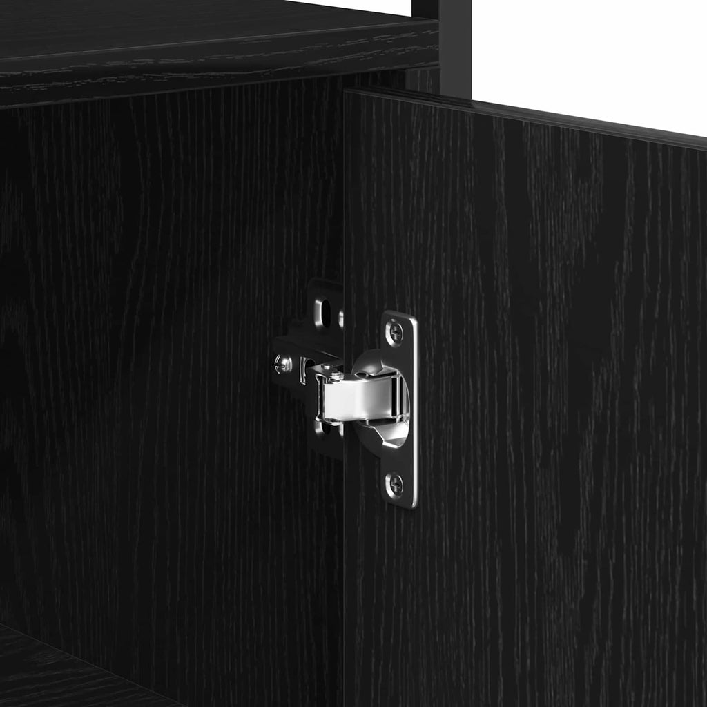Sideboard Schwarz Eichen-Optik 70 x 30 x 80 cm Holzwerkstoff
