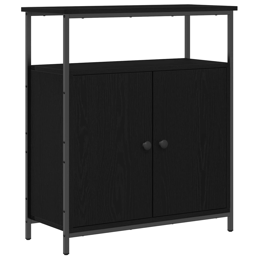 Sideboard Schwarz Eichen-Optik 70 x 30 x 80 cm Holzwerkstoff