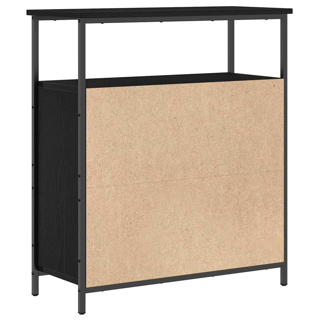 Sideboard Schwarz Eichen-Optik 70 x 30 x 80 cm Holzwerkstoff