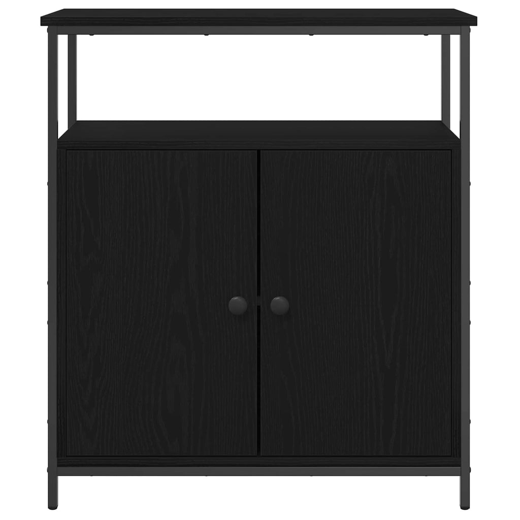 Sideboard Schwarz Eichen-Optik 70 x 30 x 80 cm Holzwerkstoff