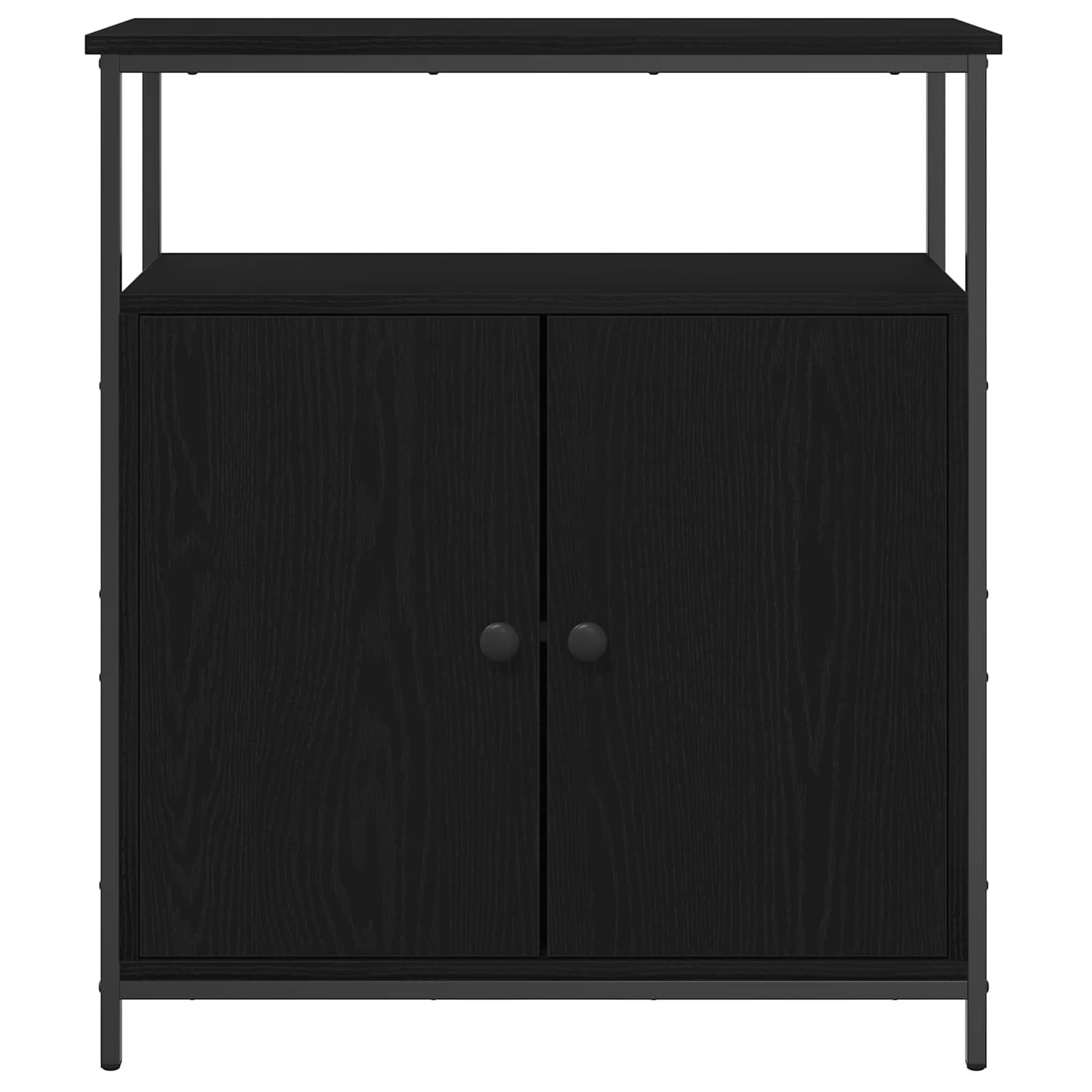 Sideboard Schwarz Eichen-Optik 70 x 30 x 80 cm Holzwerkstoff