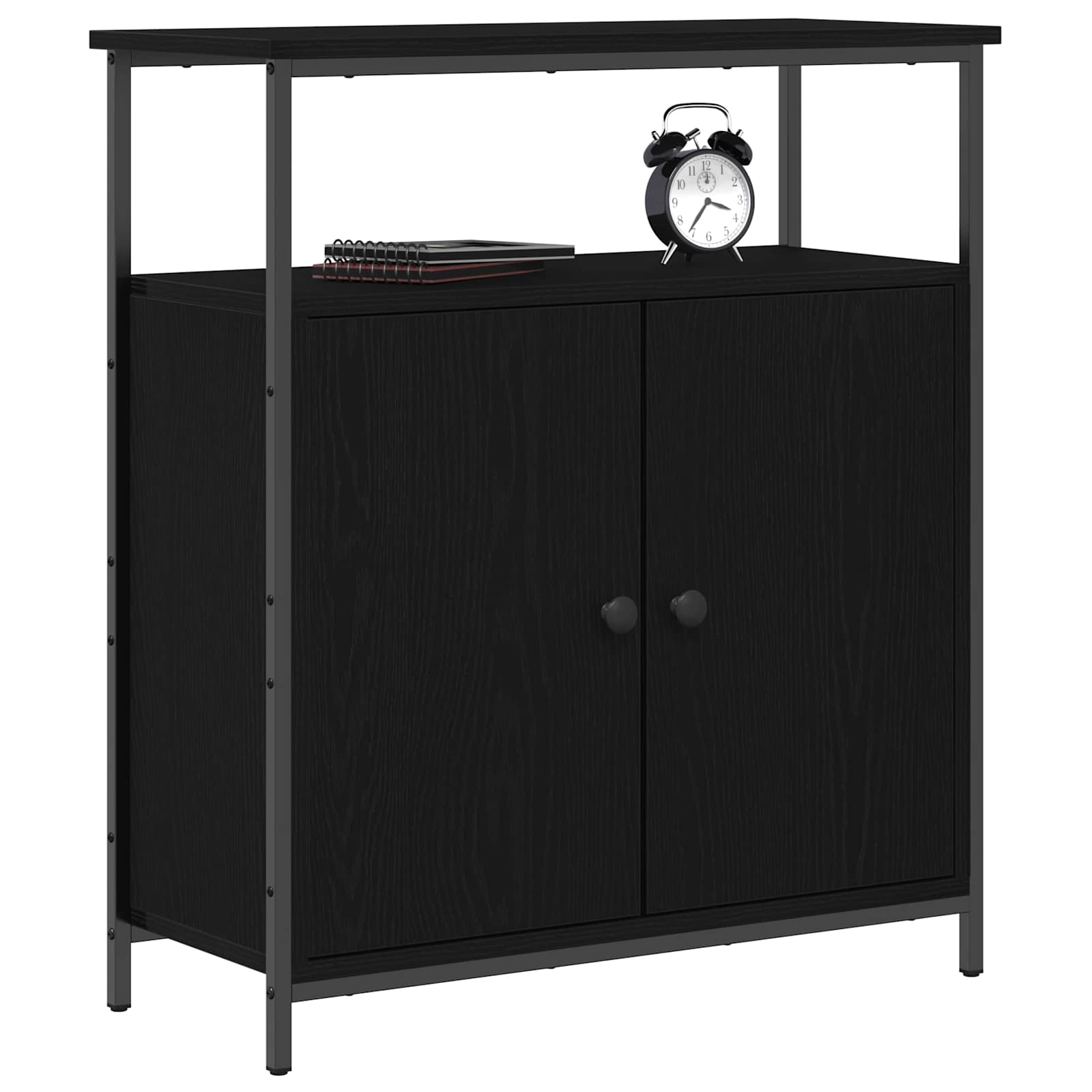 Sideboard Schwarz Eichen-Optik 70 x 30 x 80 cm Holzwerkstoff