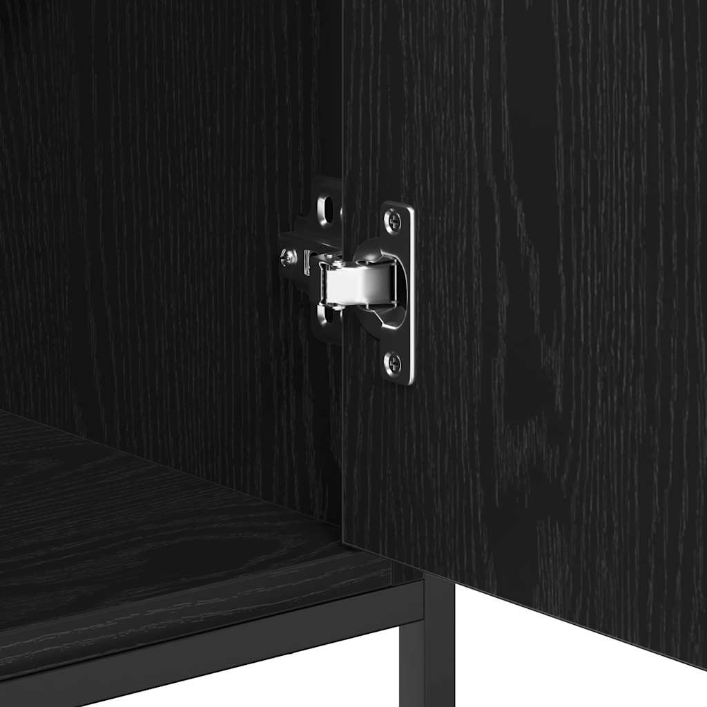 Sideboard Schwarz Eichen-Optik 100 x 35 x 80 cm Holzwerkstoff