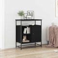 Sideboard Schwarz Eichen-Optik 69 x 35 x 80 cm Holzwerkstoff