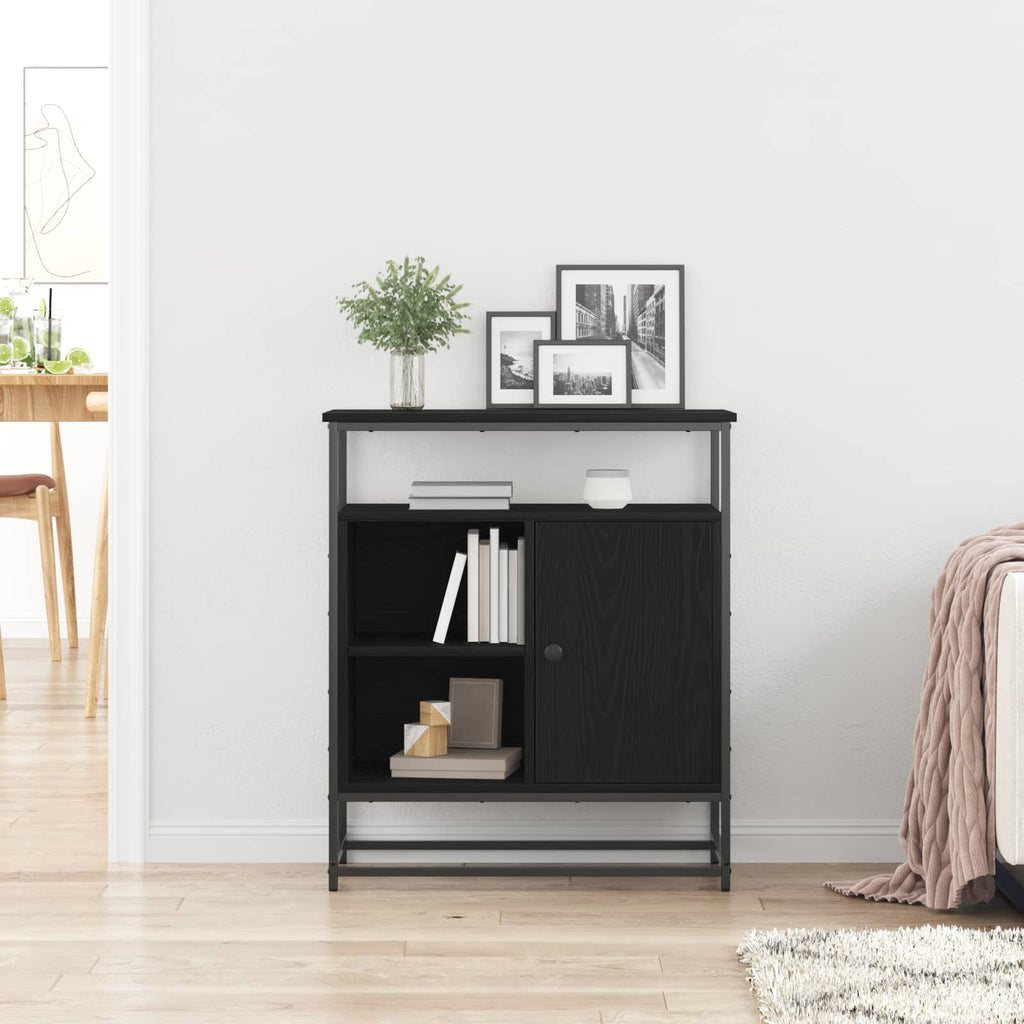 Sideboard Schwarz Eichen-Optik 69 x 35 x 80 cm Holzwerkstoff