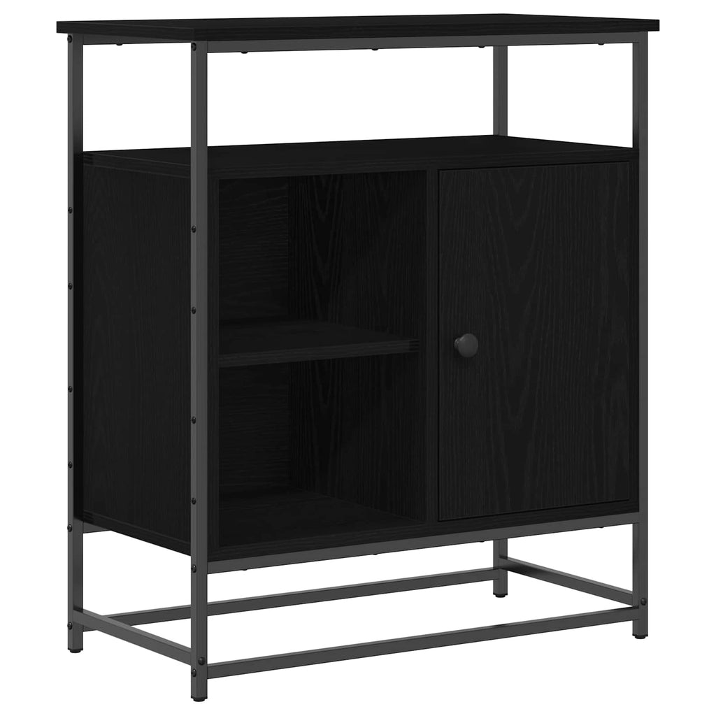 Sideboard Schwarz Eichen-Optik 69 x 35 x 80 cm Holzwerkstoff